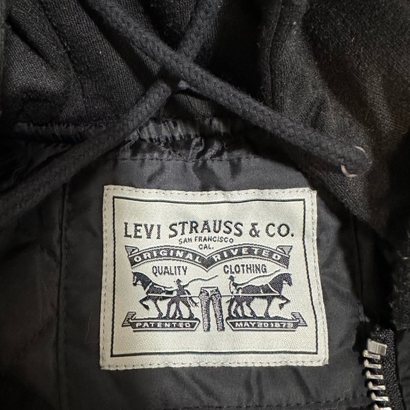 Levi Strauss & CO Women's Satin Bomber with Pullover Hood Black - L - Picture 3 of 10